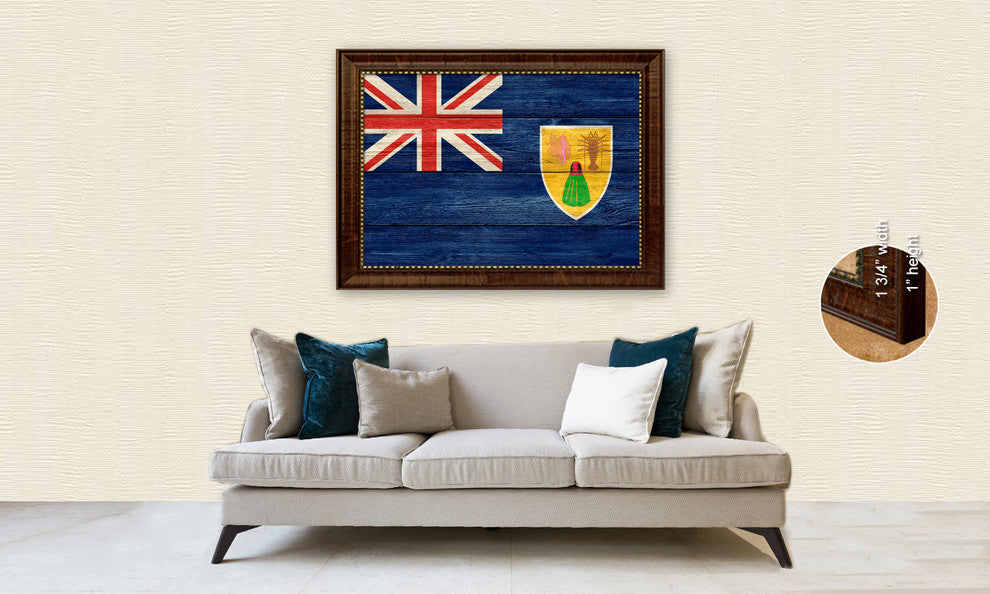 Turks And Caicos Islands Country Textured Flag Print, 15"X21"
