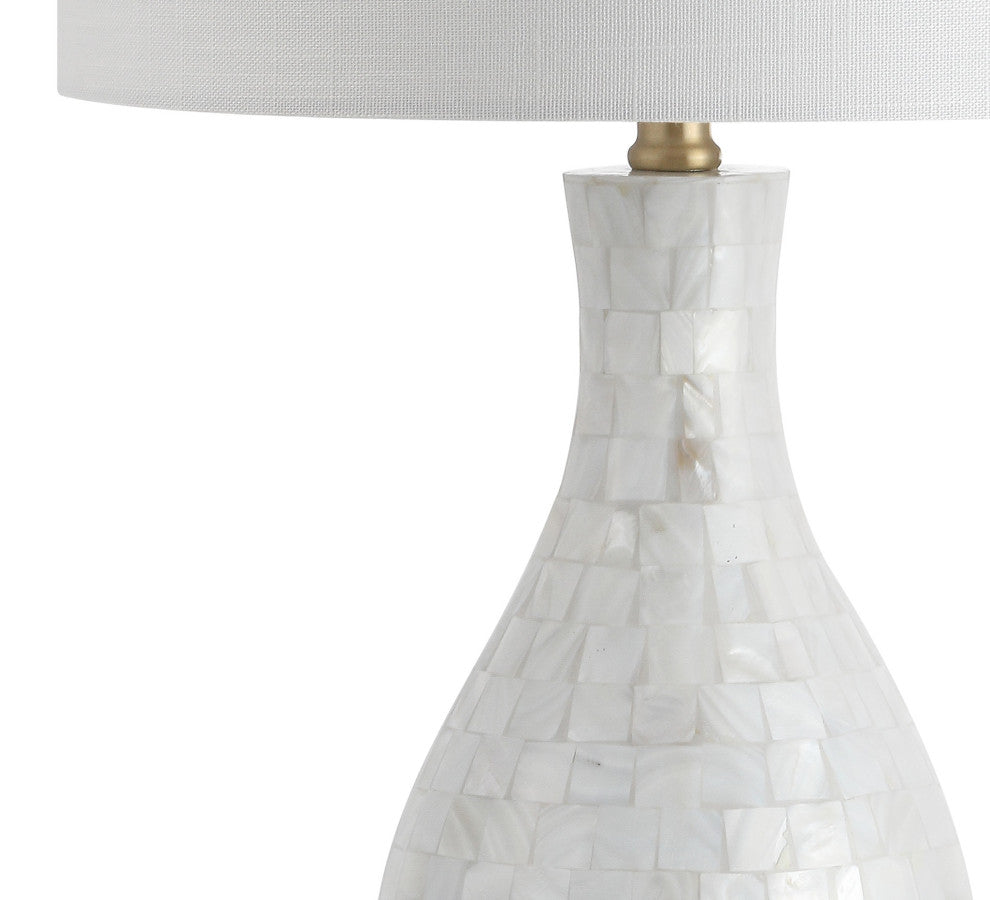 Josephine 26.5" Seashell LED Table Lamp, White