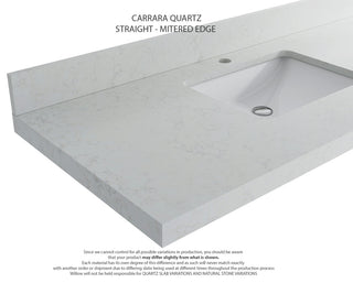 Parker 48 Single Sink Bath Vanity in White 2" Carrara Quartz