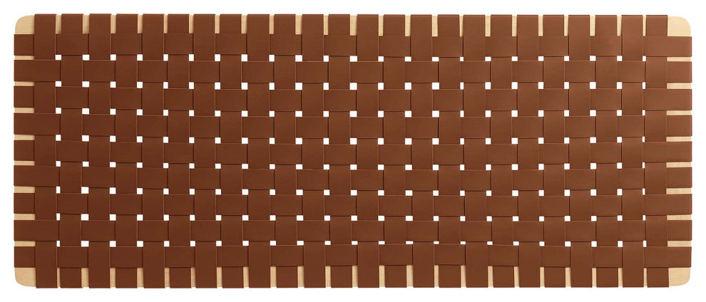 Sparta Weave Vegan Leather Full Headboard, Natural Brown