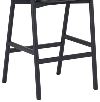 Echo, Black Oak Wood/Faux Leather, Bar Stool, 30", Single