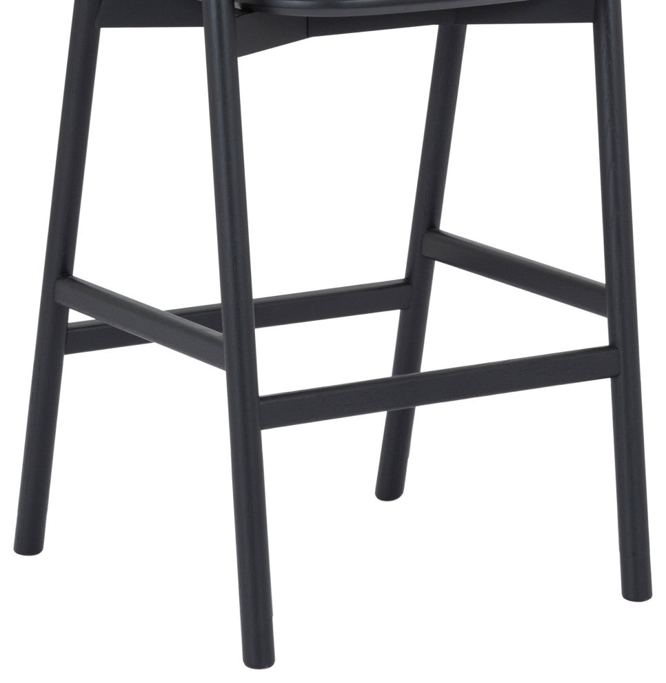 Echo, Black Oak Wood/Faux Leather, Bar Stool, 30", Single