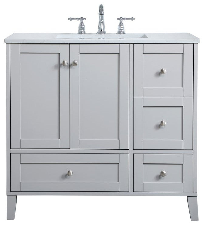 22" Traditional Grey-Light Bathroom Vanity