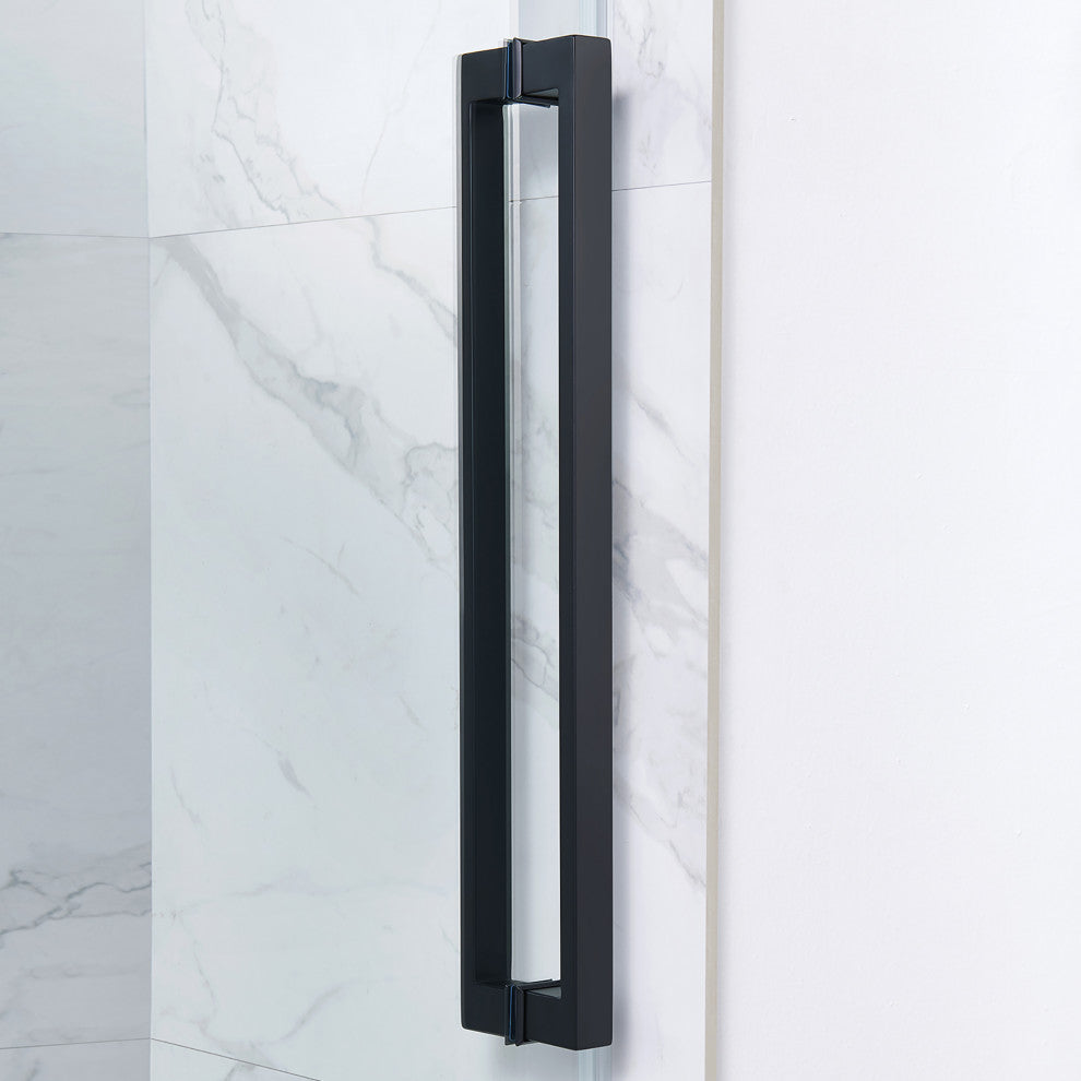 Bel Soft-Close Frameless Sliding Soft Close Shower Door, Matte Black, 48"