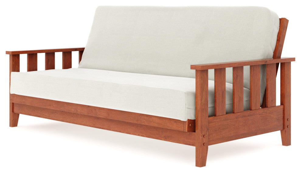 Canby All Wood Futon Frame, Warm Cherry, Queen