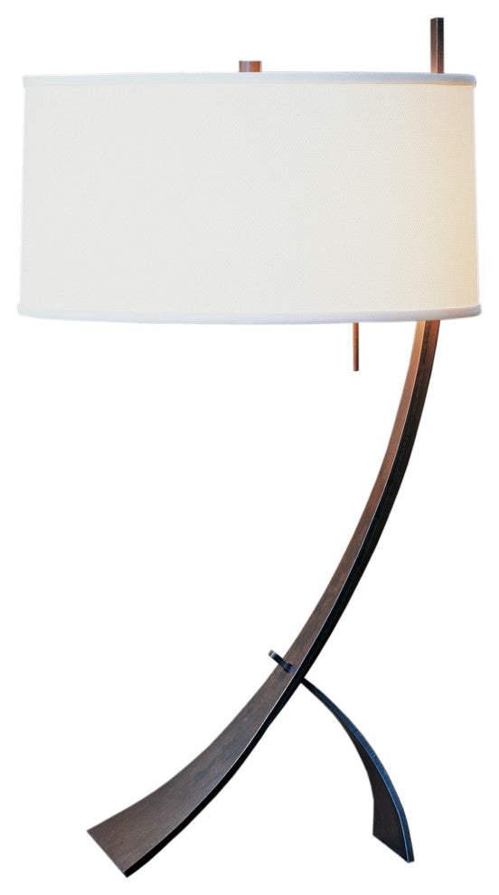 Stasis Table Lamp, Bronze Finish, Natural Anna Shade
