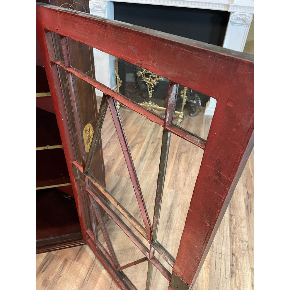 NVIN0352 Antique Inlaid Hanging Mahogany Corner Cabinet