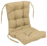18"x38" Solid Microsuede Tufted Chair Cushion, Sandstone