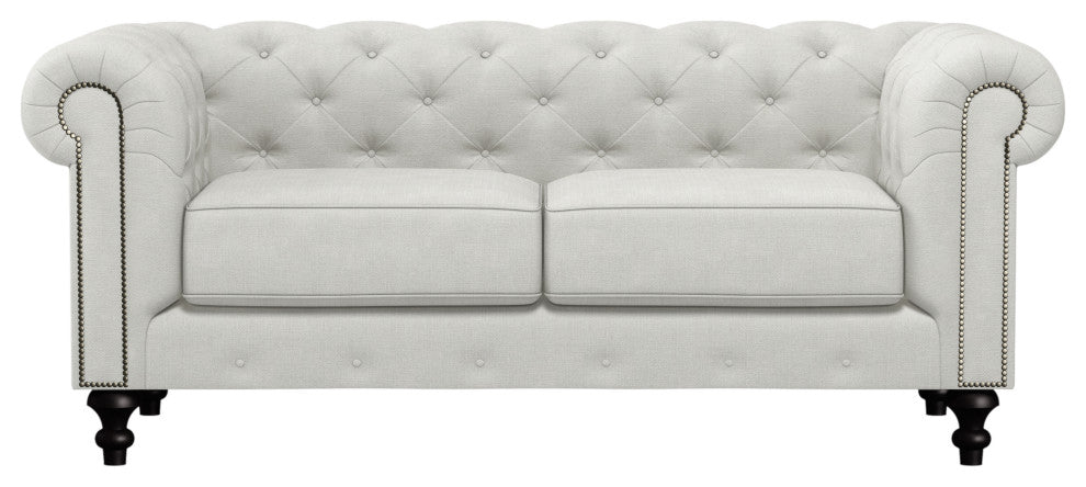Nativa Interiors London 72" Sofa, Off White, Classic Depth