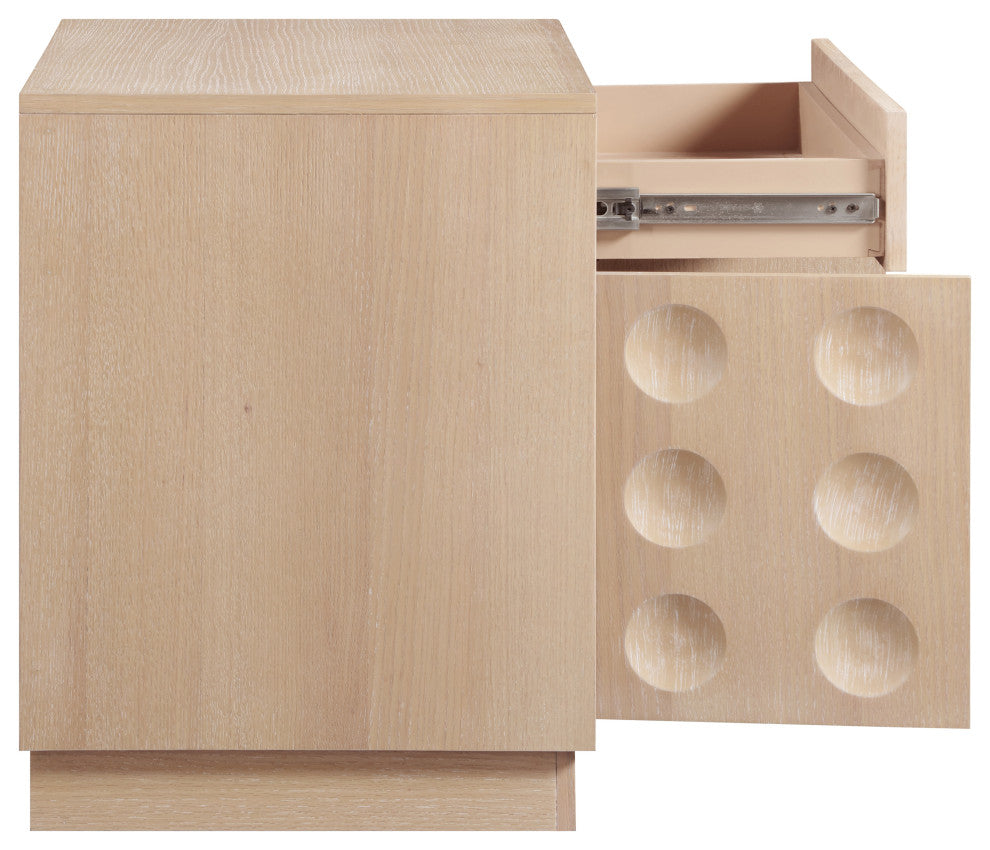 Compass Oak Veneer Nightstand, Natural