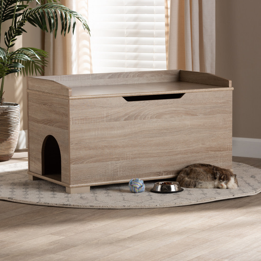 Yvette Modern Cat House, Oak