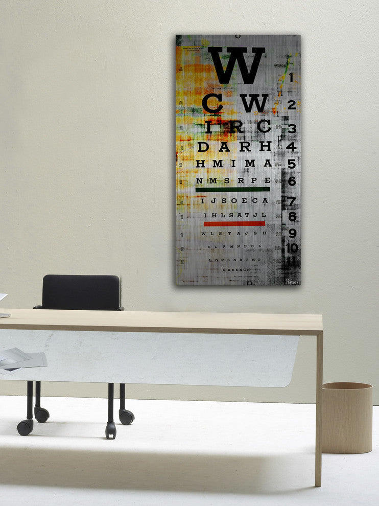 "Eye Chart" Painting Print on Brushed Aluminum, 30"x60"