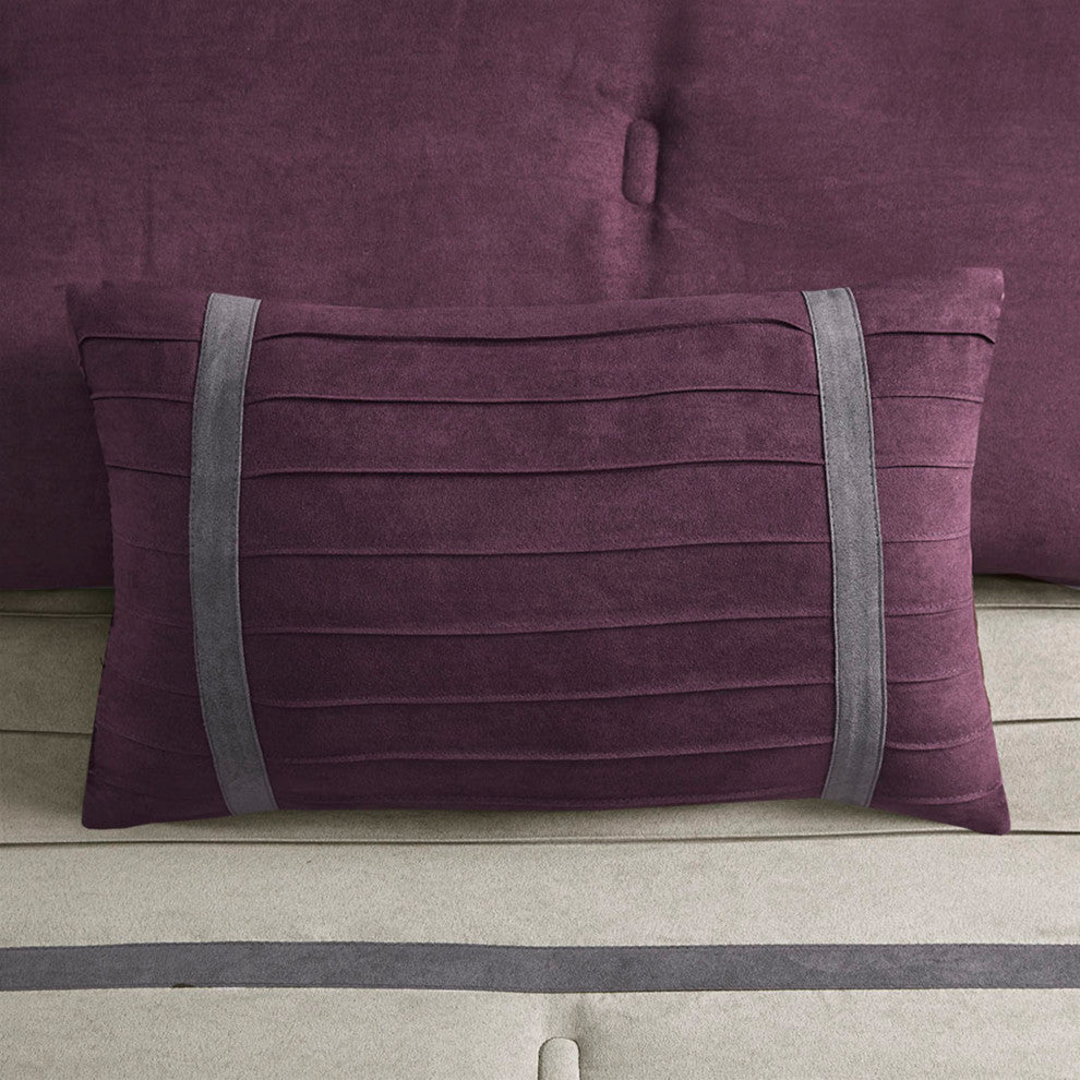 Madison Park Palmer Vera Microsuede 7-Piece Comforter Set, Purple