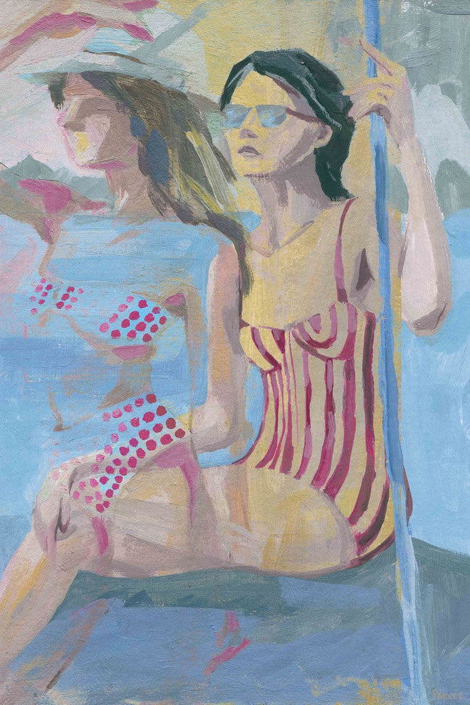 "Dots and Stripes" Painting Print on Wrapped Canvas, 40"x60"