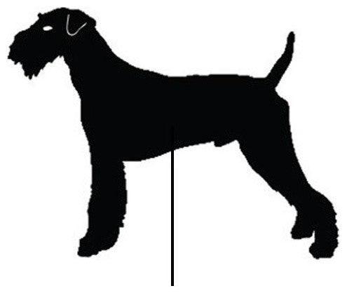 Airedale Terrier Garden Art, Black, Plant Stake