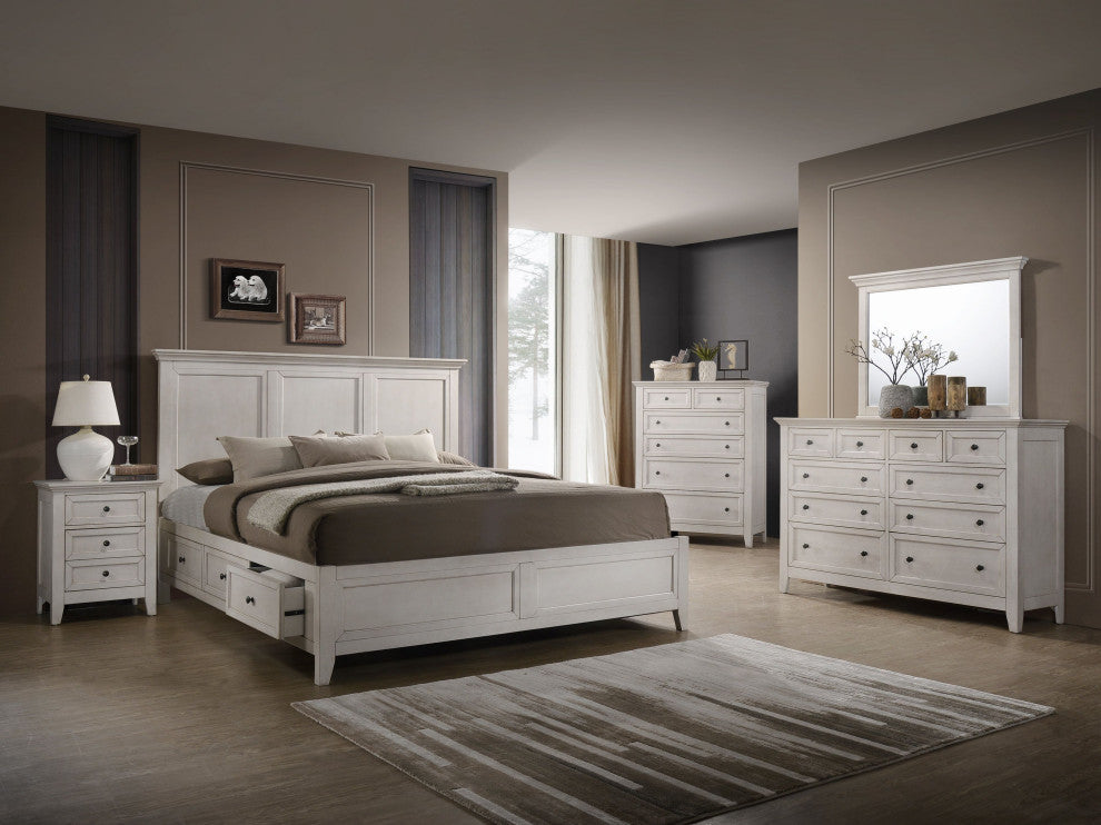 San Mateo 10-Drawer Dresser, Rustic White