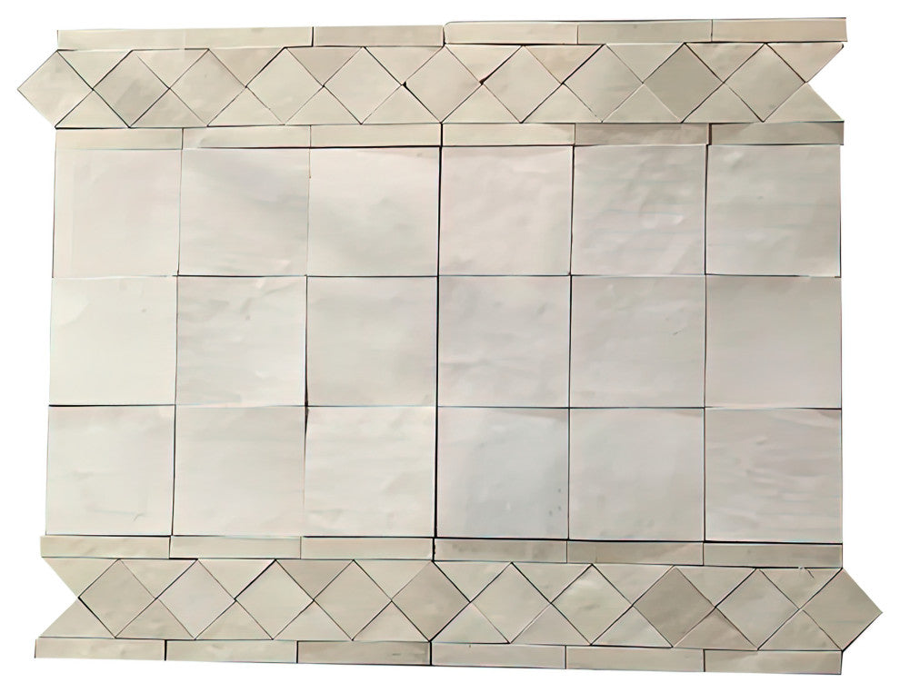 Contemporary Zellige Border, 12"x3 3/4"x1/2", Off-White