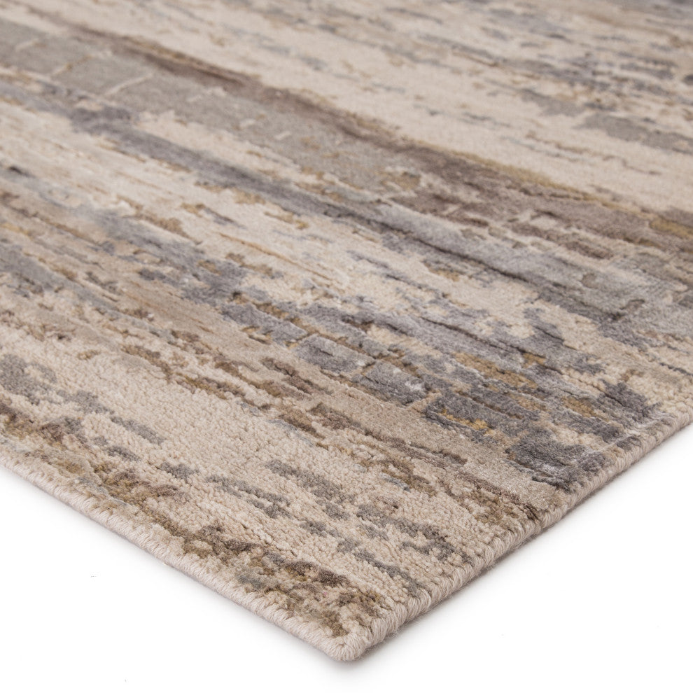 Kavi by Jaipur Living Bandi Knotted Abstract Blue/Gray Area Rug, 5'6"x8'