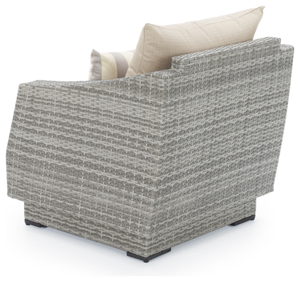 Cannes 2 Piece Aluminum Outdoor Patio Club Chairs, Sand