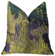 Emerald Rainforest Green, Yellow and Blue Luxury Throw Pillow, 20"x36" King