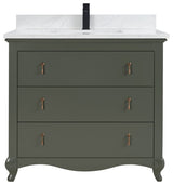 Legion Furniture WS2512 Series Bathroom Sink Vanity, Pewter Green, 36", Artificial Stone Top, Single Sink