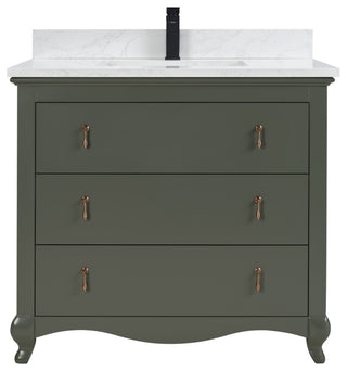 Legion Furniture WS2512 Series Bathroom Sink Vanity, Pewter Green, 36", Artificial Stone Top, Single Sink