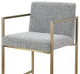 Modrest Suzanne Modern Grey Fabric + Antique Brass Counter Chair