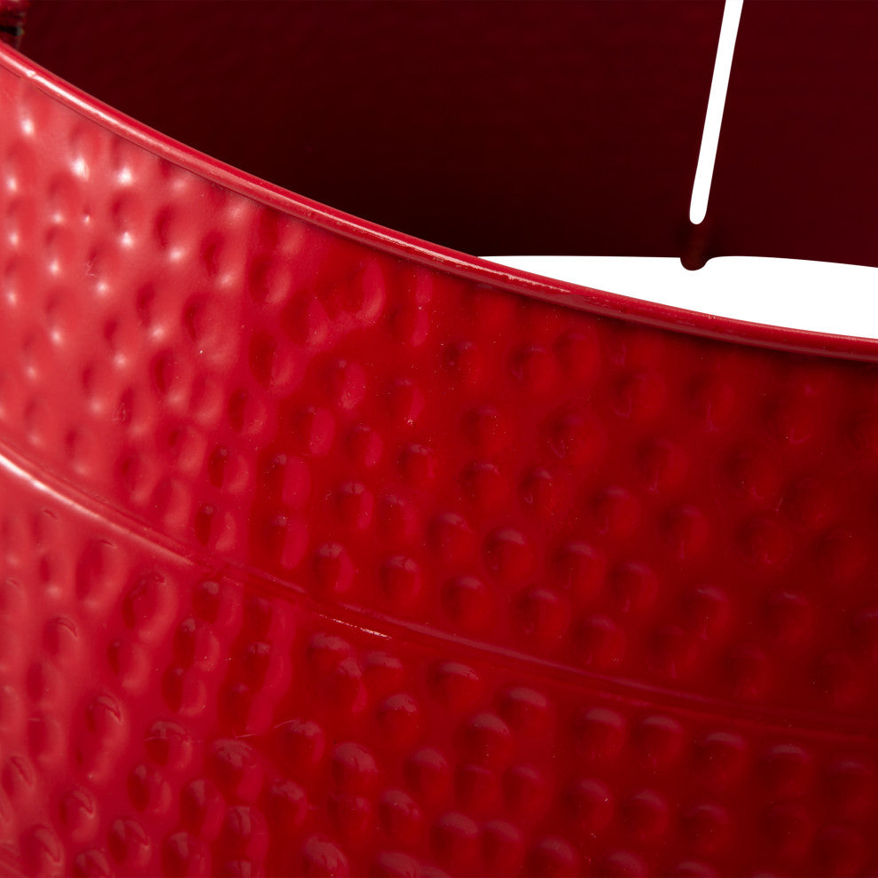 26"D Red Hammer-harden Metal Tree Collar