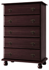 100% Solid Wood Kyle 5-Drawer Chest, Java