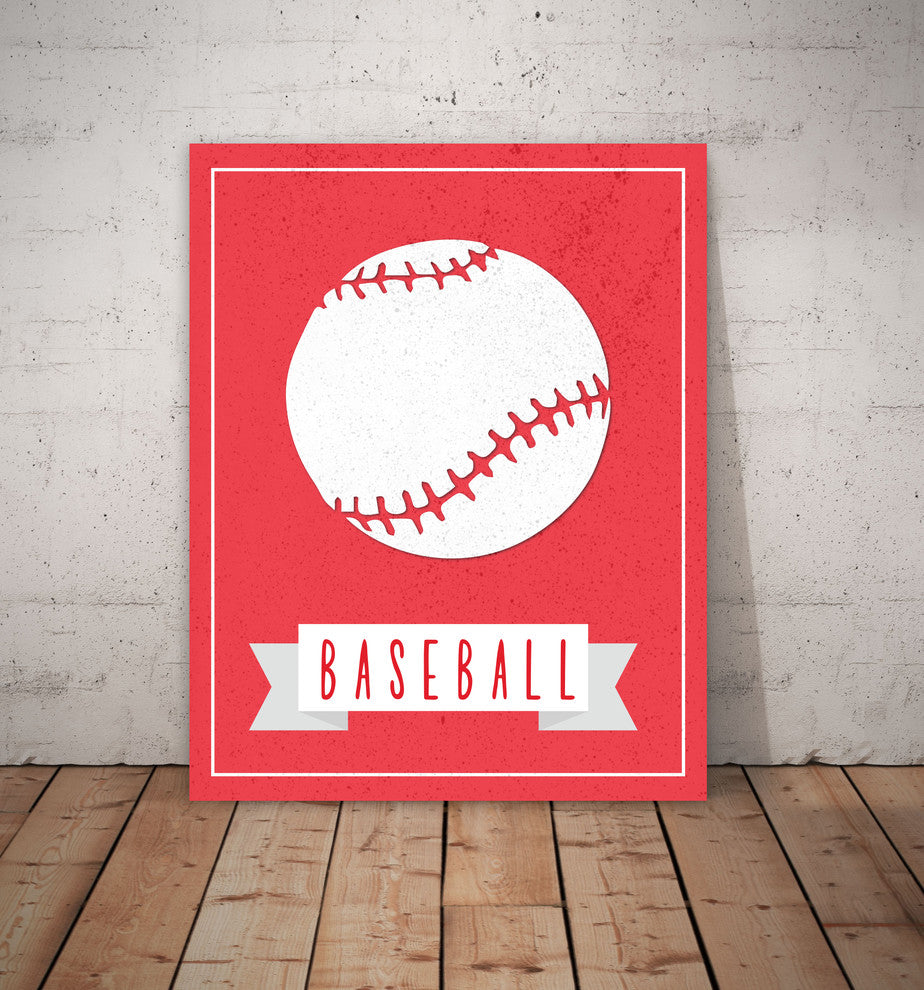 Sport Balls: Baseball Paper Print, 11"x14"
