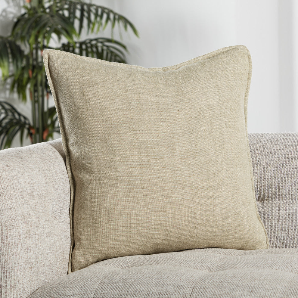 Jaipur Living Blanche Solid Light Beige Polyester Pillow 20"