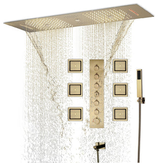 Led Column Mist Shower System, Hand Shower, Style E, Phone Control Light