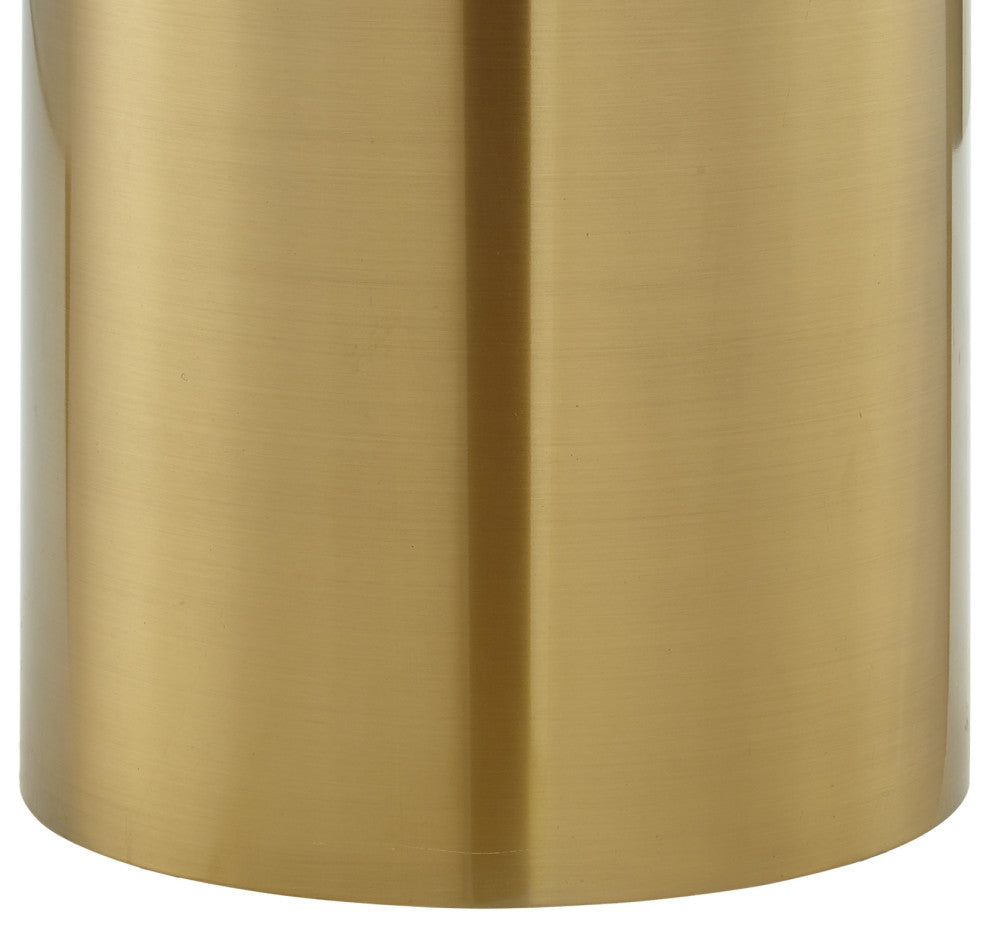 Inspired Home Sinai End Table- White/Gold, 23.7Lx23.7Wx21.9H