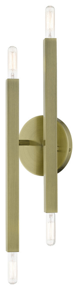 Livex Lighting Monaco 4-Light Antique Brass Sconce