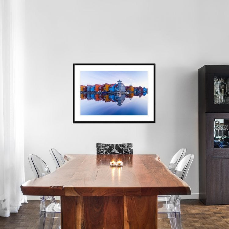 "Colored Homes" Framed Digital Print by Ton Drijfhamer, 44x32"