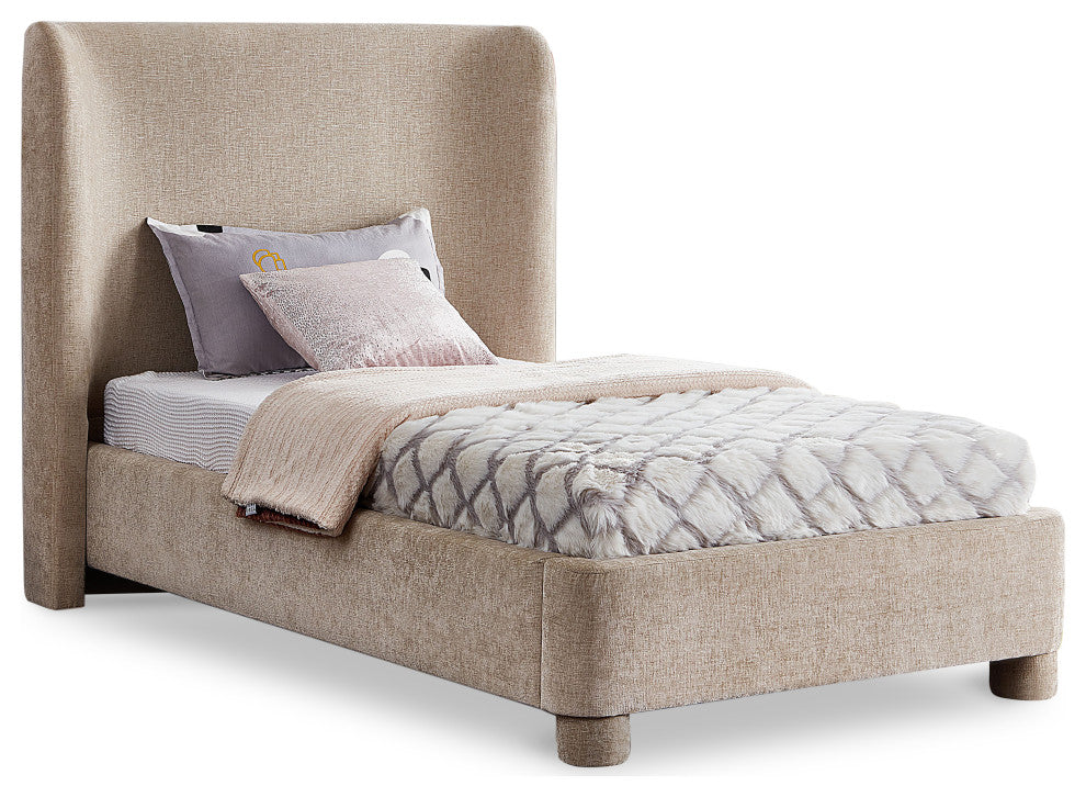 Penny Bed, Beige, Twin, Chenille Fabric