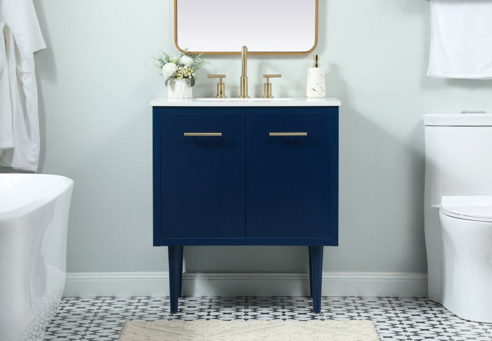 Home Living 19" Midcentury Modern Blue-Light Bathroom Vanity