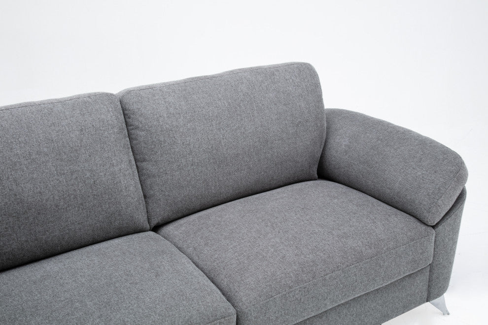 Villanelle Light Gray Linen Sofa Loveseat Chair Living Room Set