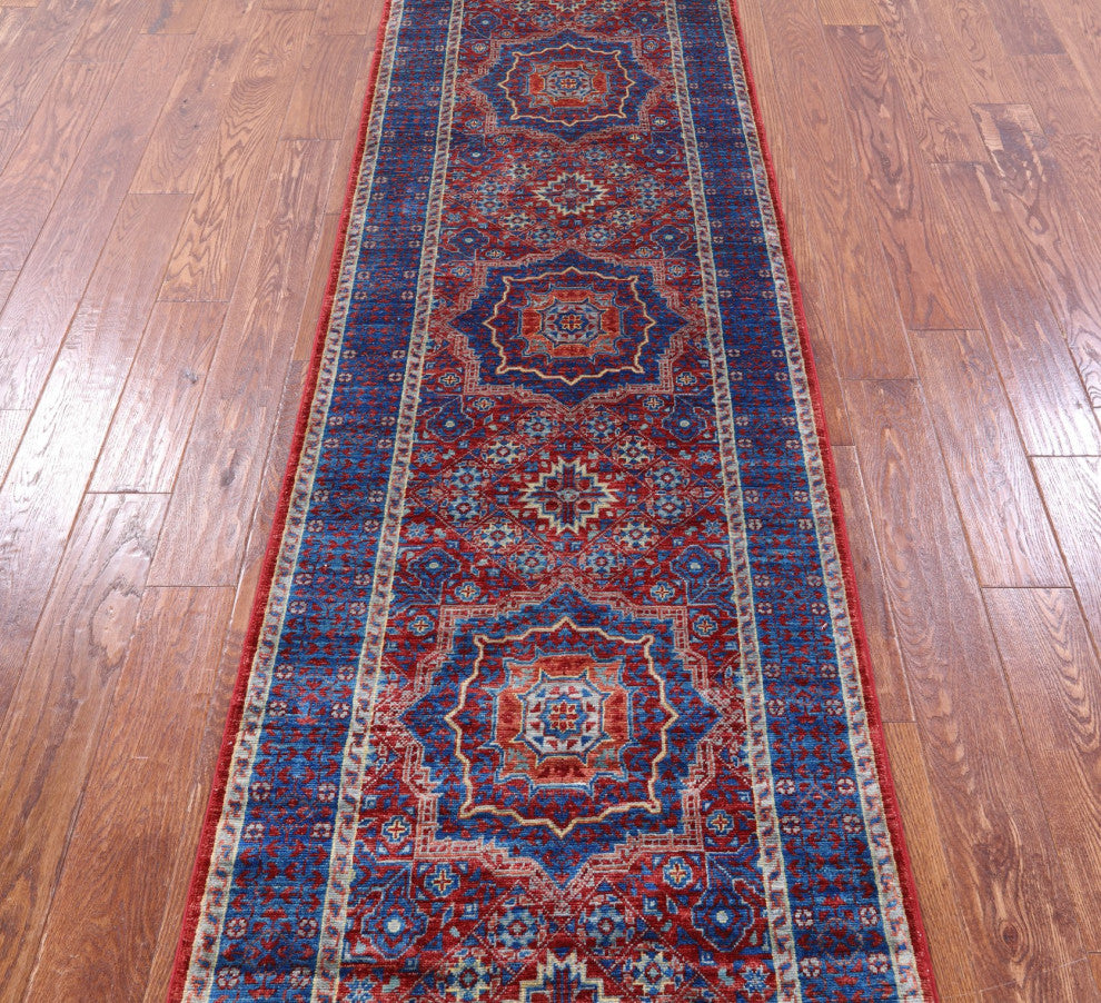 Runner Mamluk Hand Knotted Rug 2' 8" X 8' 7" - Q12287