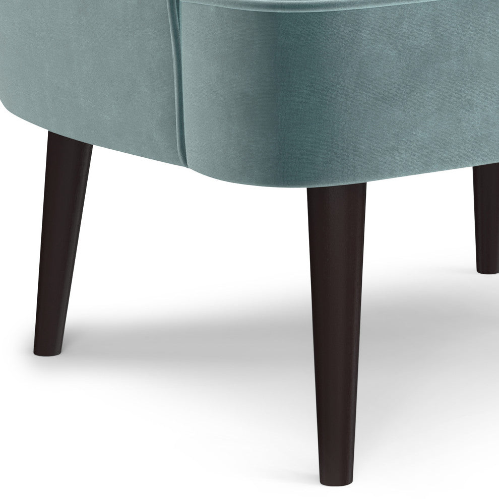 Harrah Accent Chair, Velvet fabric, Seafoam Blue