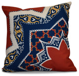 Rising Star Geometric Print Pillow, Red, 16"x16"