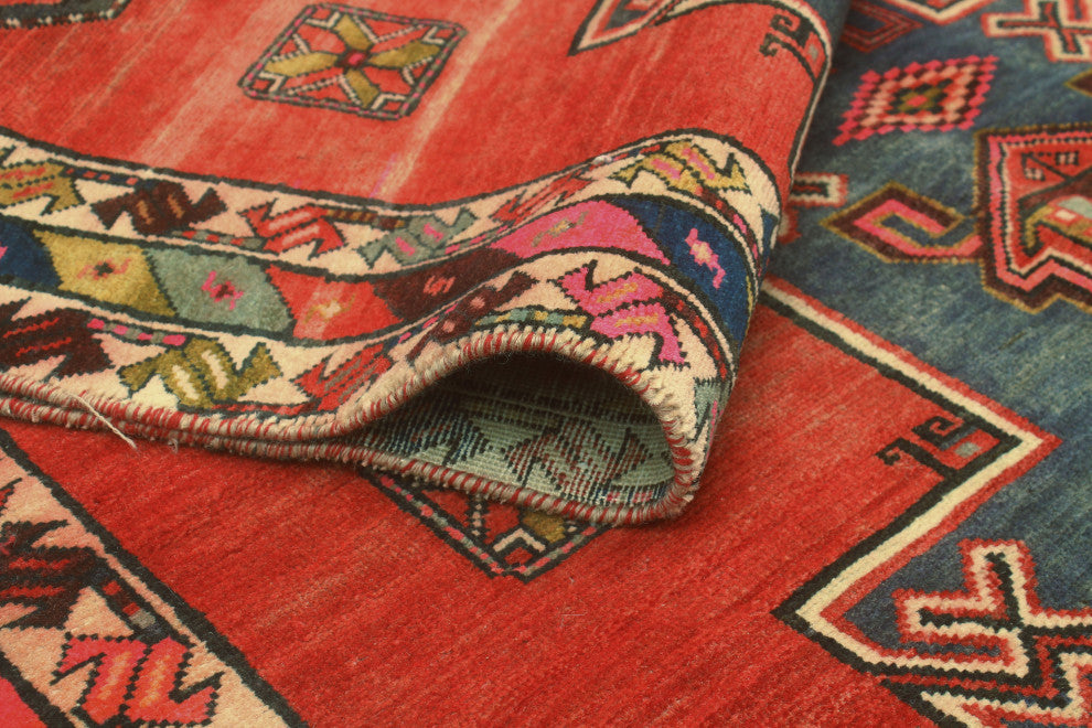 Fine Vintage Distressed Esperanz Red/Navy Runner, 4'8x10'11