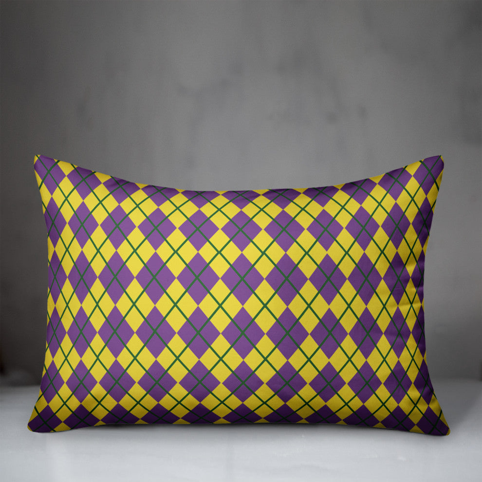 Mardi Gras Check 14x20 Spun Poly Pillow
