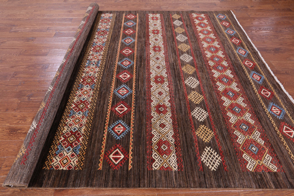 8' 1" X 10' 2" Persian Gabbeh Tribal Handmade Rug Q10205