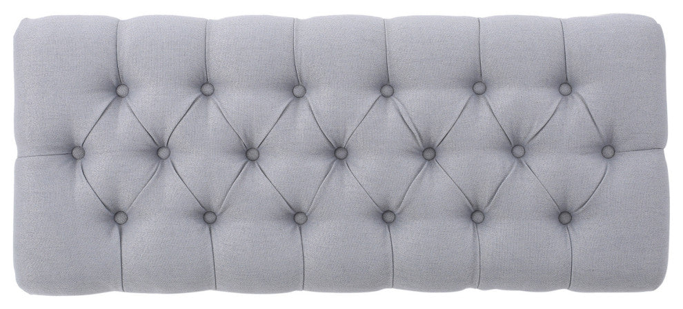 GDF Studio Reddington Tufted Fabric Ottoman Bench, Light Gray