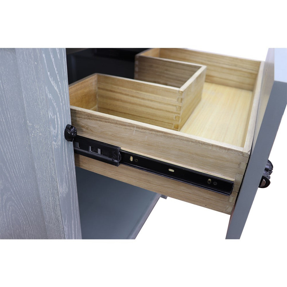 30" Single Vanity, Gray Ash, Black Galaxy Top, Oval Sink