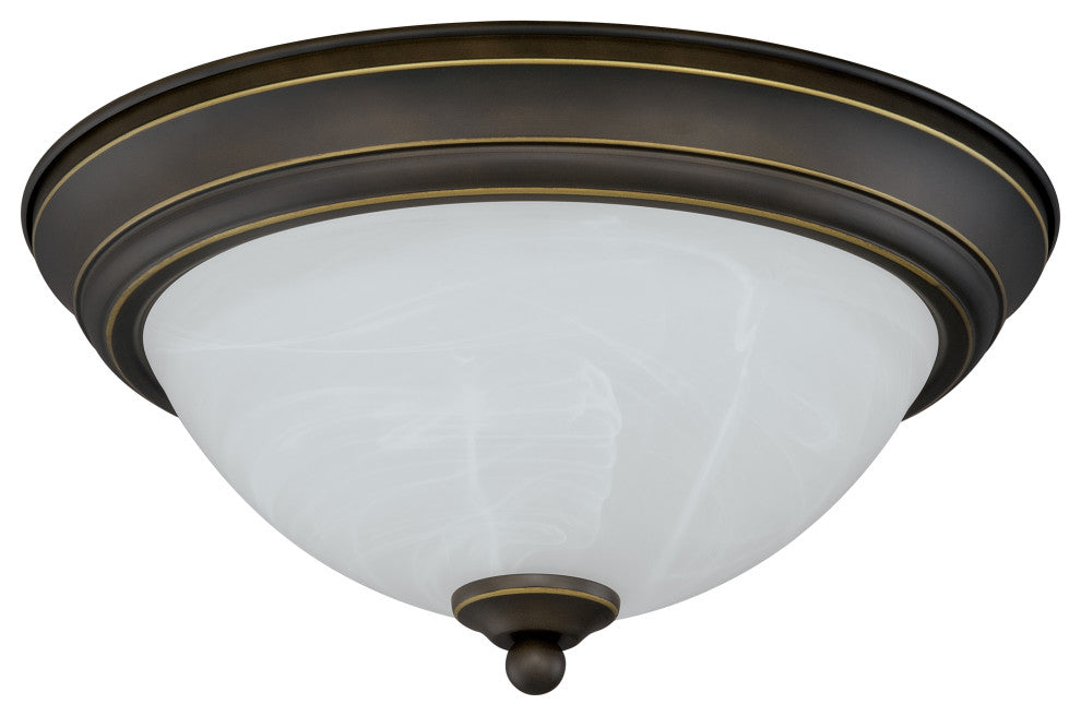 Stevens 13-in W LED Vintage Bronze Flush Mount Ceiling Light Fixture White Glass