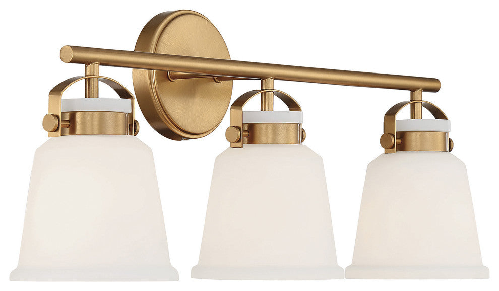 Kaden 3-Light Bathroom Vanity Light, Warm Brass