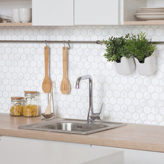 Carrione 2" Hex Matte Carrara Porcelain Floor and Wall Tile