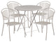 30'' Round Indoor-Outdoor Steel Patio Table and 4 Round Back Chairs, Gray
